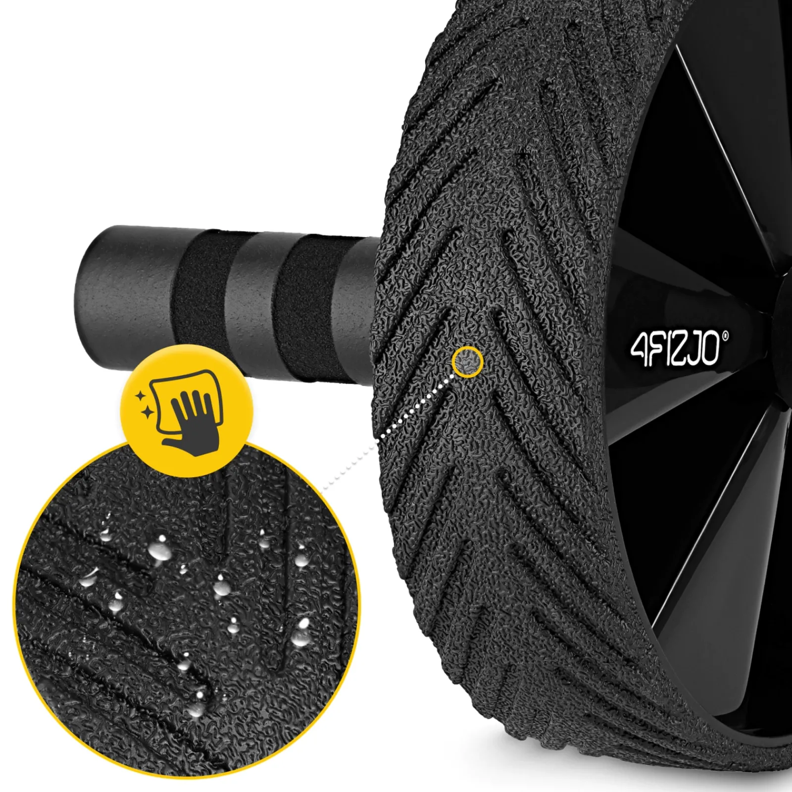 4FIZJO Kółko do ćwiczeń mięśni brzucha AB WHEEL PRO czerwone Hot