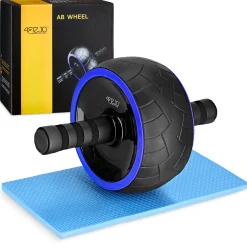 4FIZJO Kółko do ćwiczeń mięśni brzucha AB WHEEL XL niebieskie Outlet