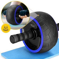 4FIZJO Kółko do ćwiczeń mięśni brzucha AB WHEEL XL niebieskie Outlet