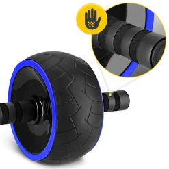 4FIZJO Kółko do ćwiczeń mięśni brzucha AB WHEEL XL niebieskie Outlet