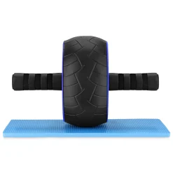 4FIZJO Kółko do ćwiczeń mięśni brzucha AB WHEEL XL niebieskie Outlet