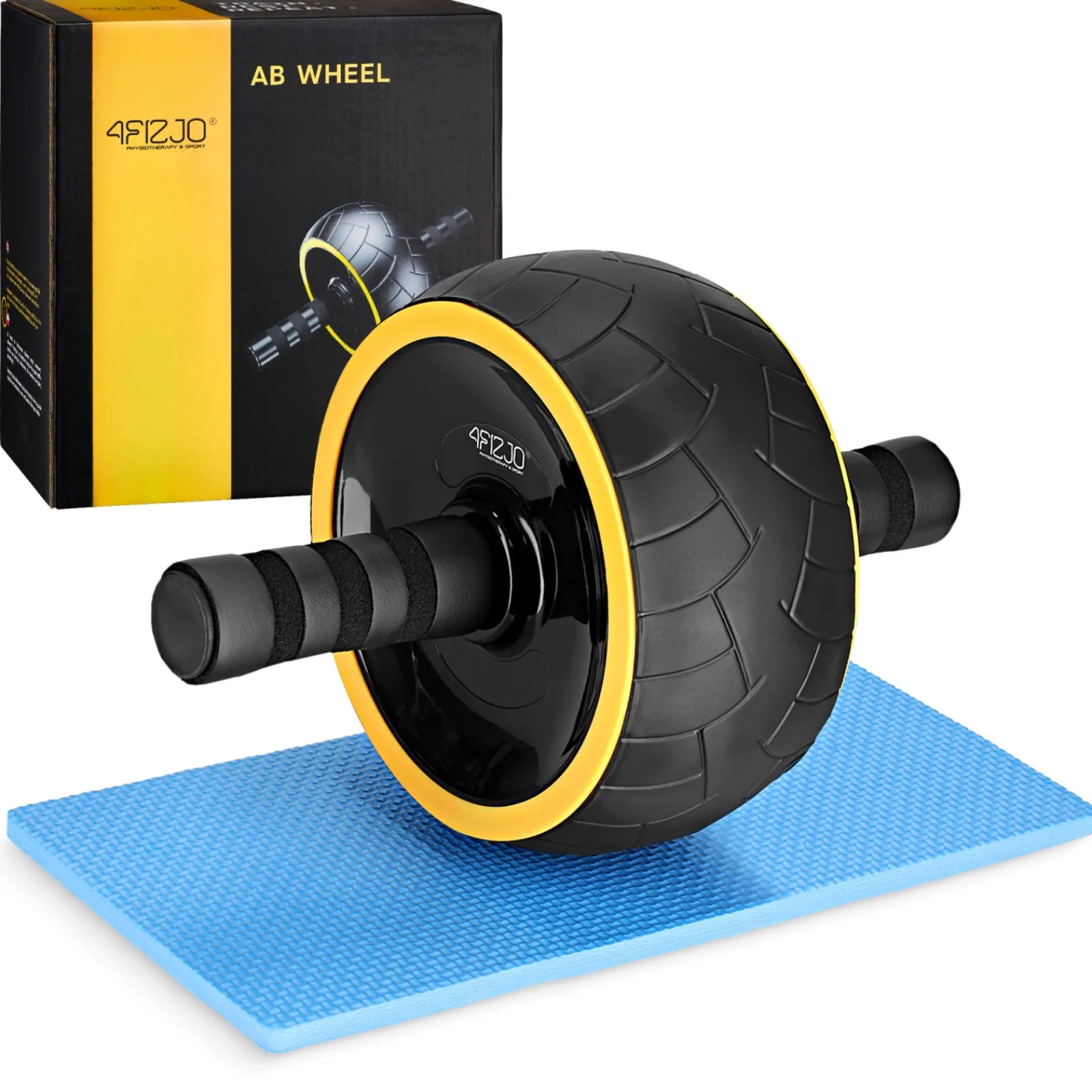 4FIZJO Kółko do ćwiczeń mięśni brzucha AB WHEEL XL żółte Sale