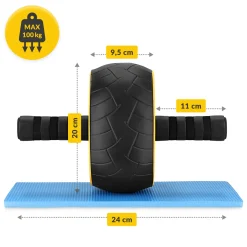 4FIZJO Kółko do ćwiczeń mięśni brzucha AB WHEEL XL żółte Sale
