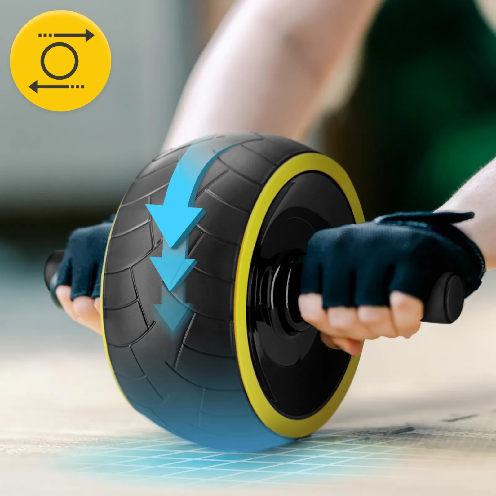 4FIZJO Kółko do ćwiczeń mięśni brzucha AB WHEEL XL żółte Sale