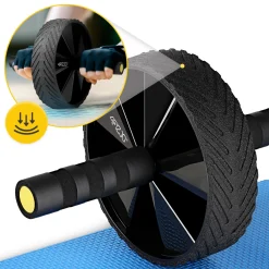 4FIZJO Kółko do ćwiczeń mięśni brzucha AB WHEEL PRO żółte New
