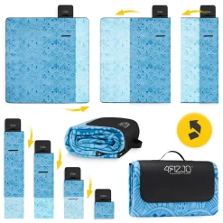 4FIZJO Koc piknikowy plażowy z izolacją 200 x 200 cm muszle Best