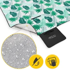 4FIZJO Koc piknikowy plażowy z izolacją 200 x 200 cm liście Outlet