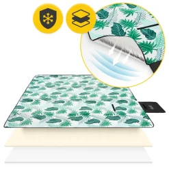 4FIZJO Koc piknikowy plażowy z izolacją 200 x 200 cm liście Outlet