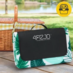 4FIZJO Koc piknikowy plażowy z izolacją 200 x 200 cm liście Outlet