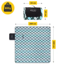 4FIZJO Koc piknikowy plażowy z izolacją 200 x 200 cm jodełka Outlet