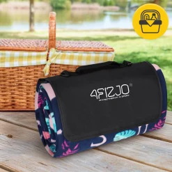 4FIZJO Koc piknikowy plażowy z izolacją 200 x 200 cm flamingi Best