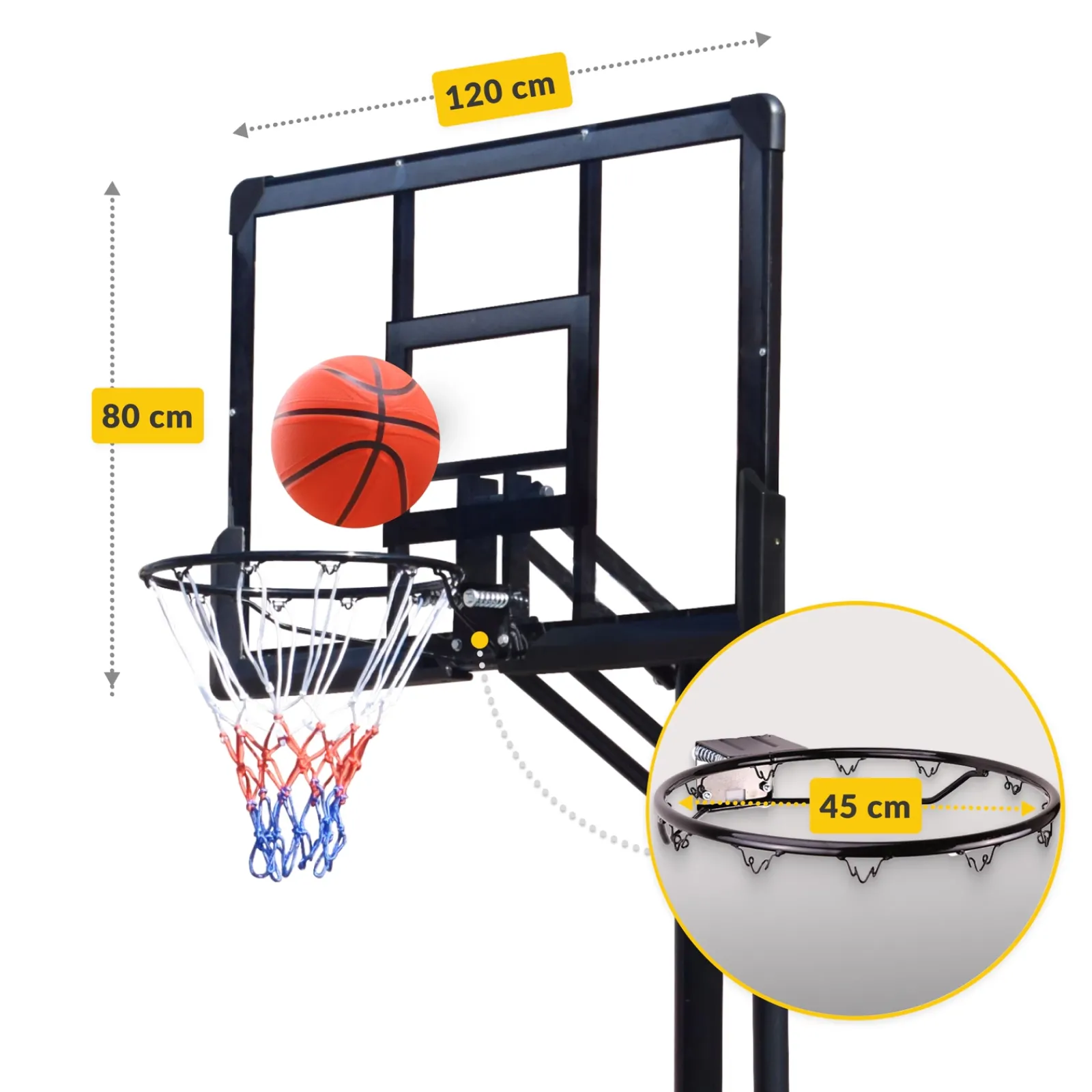 4FIZJO Kosz do koszykówki wolnostojący regulowany FALCON DUNKER Online