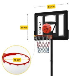 4FIZJO Kosz do koszykówki wolnostojący regulowany FALCON JUNIOR 2 Best