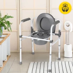 4FIZJO Krzesło sanitarne toaletowe 3 w 1 z regulacją wysokości New