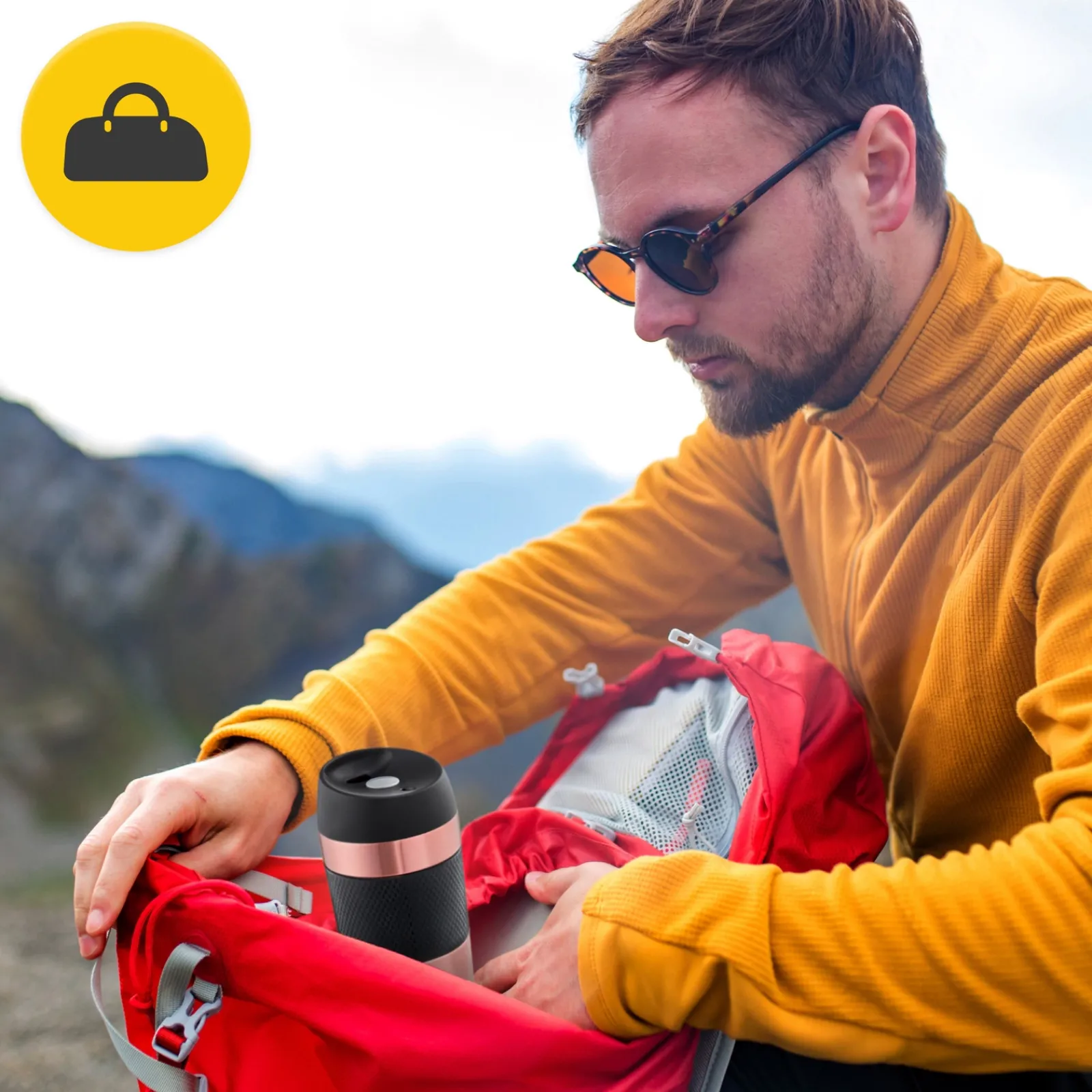 4FIZJO Kubek termiczny Mountain Goat TRAVEL 450 ml różowy Discount
