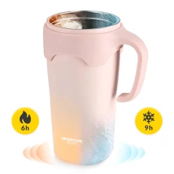4FIZJO Kubek termiczny ze słomką 650 ml różowy Clearance