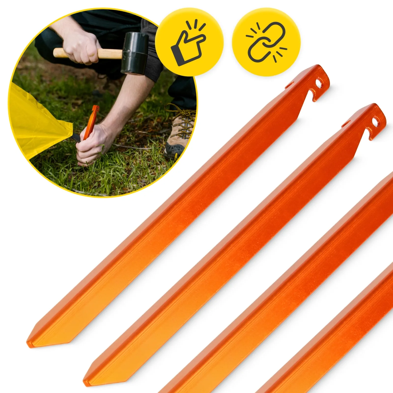 4FIZJO Śledzie aluminiowe do namiotu 18 cm V-kształtne 10 szt. Discount