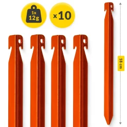 4FIZJO Śledzie aluminiowe do namiotu 18 cm V-kształtne 10 szt. Discount