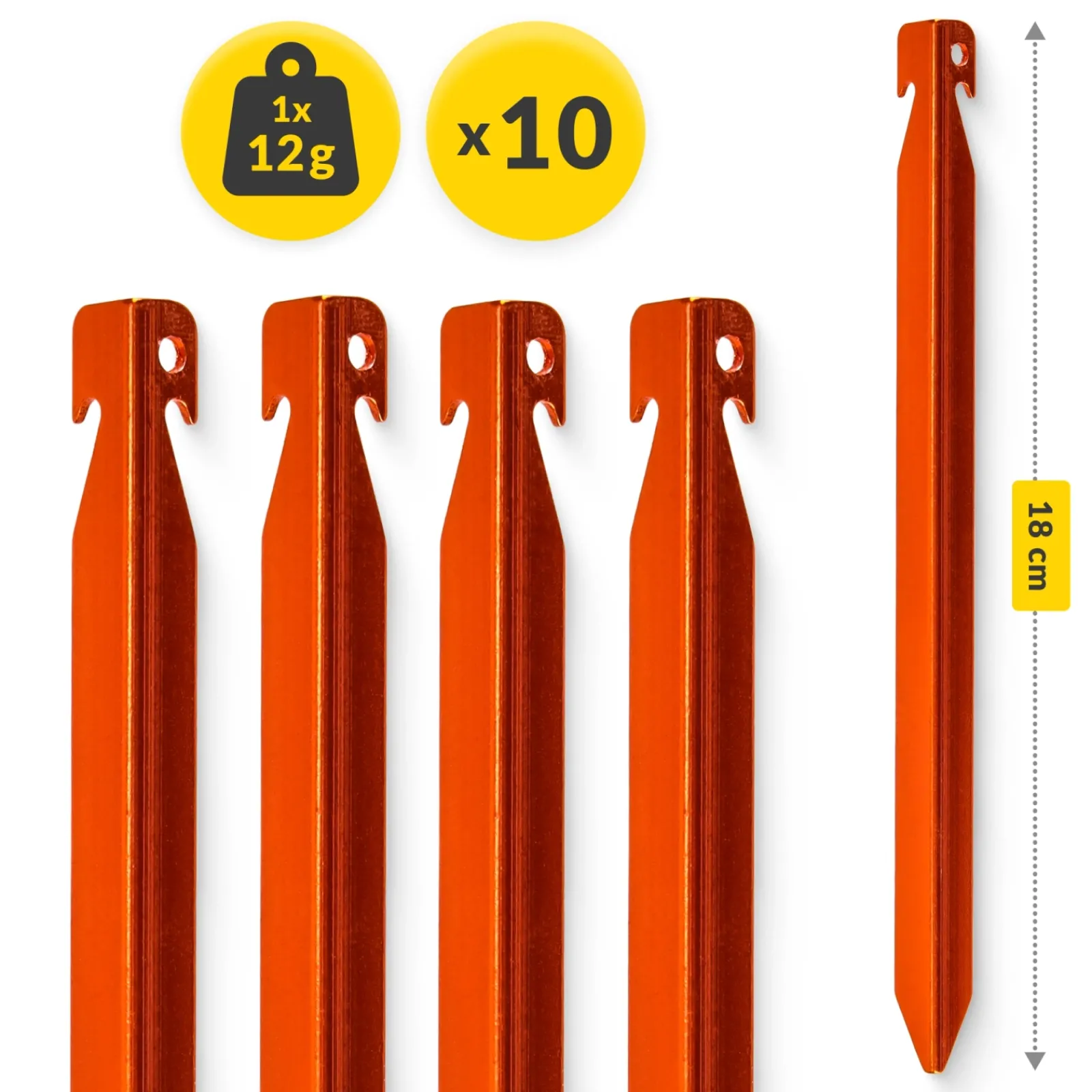 4FIZJO Śledzie aluminiowe do namiotu 18 cm V-kształtne 10 szt. Discount
