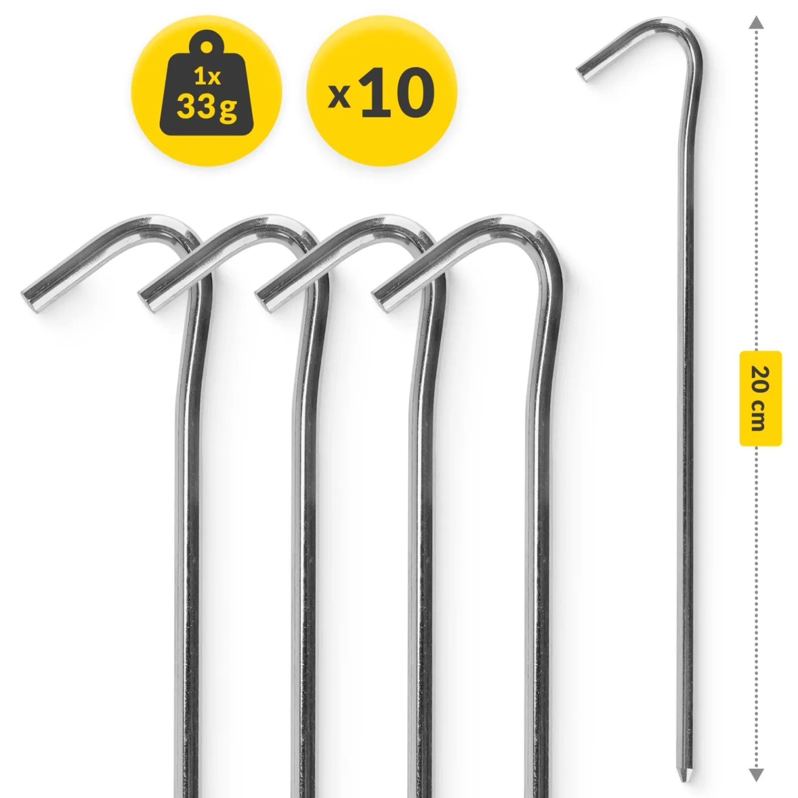 4FIZJO Śledzie stalowe do namiotu 10 szt. Discount
