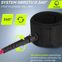 4FIZJO Linka bezpieczeństwa do deski SUP TSUNAMI różowa Outlet