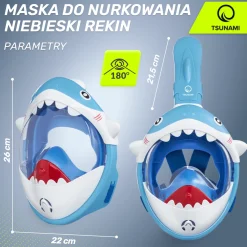 4FIZJO Maska do nurkowania dla dzieci TSUNAMI SHARK niebieska Best