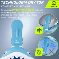 4FIZJO Maska do nurkowania dla dzieci TSUNAMI SHARK niebieska Best