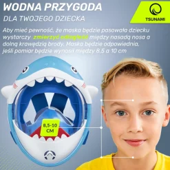 4FIZJO Maska do nurkowania dla dzieci TSUNAMI SHARK niebieska Best