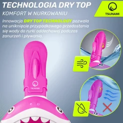 4FIZJO Maska do nurkowania dla dzieci TSUNAMI SHARK różowa Discount