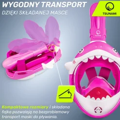 4FIZJO Maska do nurkowania dla dzieci TSUNAMI SHARK różowa Discount