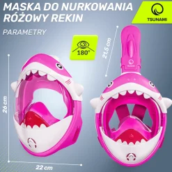 4FIZJO Maska do nurkowania dla dzieci TSUNAMI SHARK różowa Discount