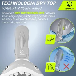 4FIZJO Maska do nurkowania dla dzieci TSUNAMI SHARK szara