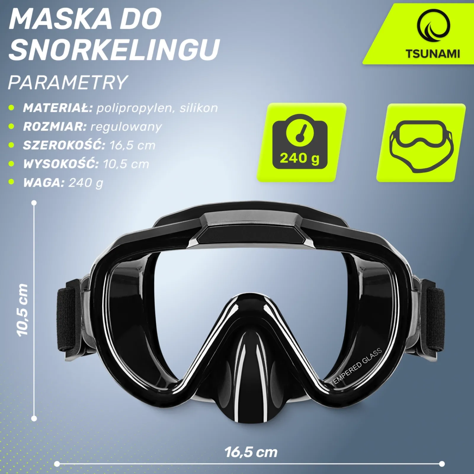 4FIZJO Maska do nurkowania i snorkelingu TSUNAMI Sale