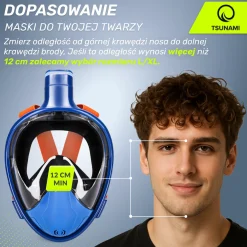 4FIZJO Maska do nurkowania pełnotwarzowa TSUNAMI L/XL niebieska