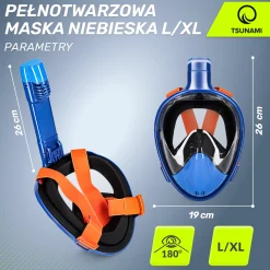 4FIZJO Maska do nurkowania pełnotwarzowa TSUNAMI L/XL niebieska