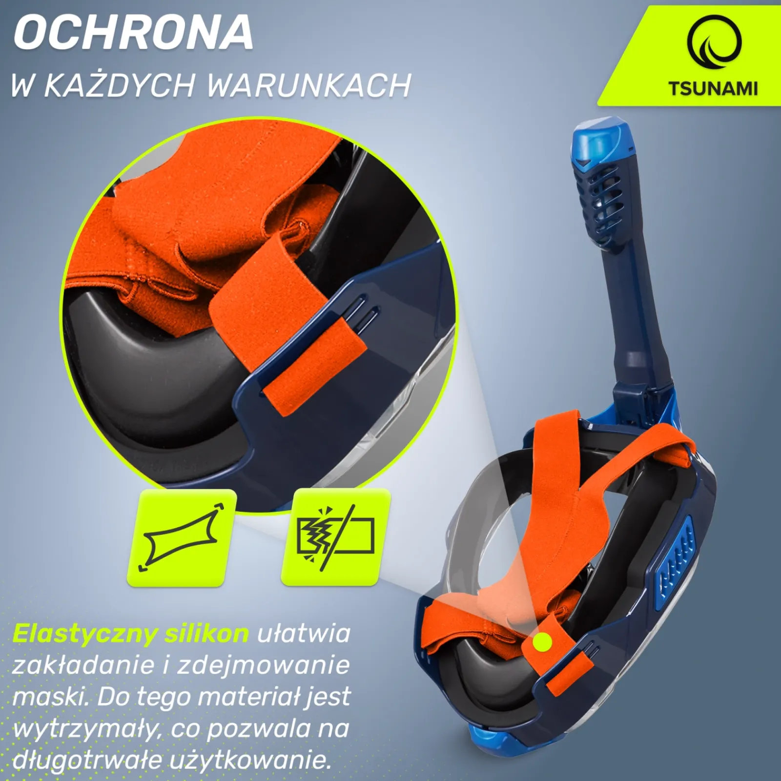 4FIZJO Maska do nurkowania pełnotwarzowa TSUNAMI PRO S/M Outlet