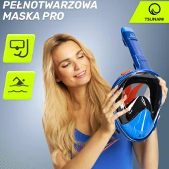 4FIZJO Maska do nurkowania pełnotwarzowa TSUNAMI S/M niebieska Sale