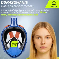 4FIZJO Maska do nurkowania pełnotwarzowa TSUNAMI S/M niebieska Sale