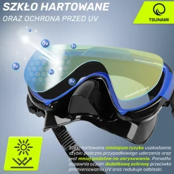 4FIZJO Maska do nurkowania snorkelingu z rurką TSUNAMI niebieska Best
