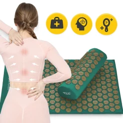 4FIZJO Mata do akupresury z poduszką klasyczna ciemnozielona Discount