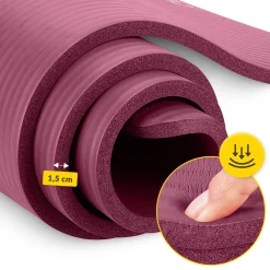 4FIZJO Mata do ćwiczeń fitness i jogi NBR 180 × 60 × 1,5 cm bordowa Online
