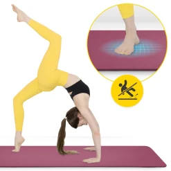 4FIZJO Mata do ćwiczeń fitness i jogi NBR 180 × 60 × 1,5 cm bordowa Online