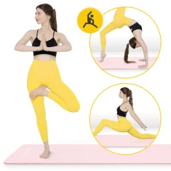 4FIZJO Mata do ćwiczeń fitness i jogi NBR 180 × 60 × 1,5 cm jasnoróżowa Outlet