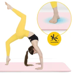4FIZJO Mata do ćwiczeń fitness i jogi NBR 180 × 60 × 1,5 cm jasnoróżowa Outlet
