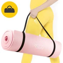 4FIZJO Mata do ćwiczeń fitness i jogi NBR 180 × 60 × 1,5 cm jasnoróżowa Outlet
