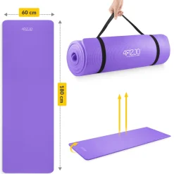 4FIZJO Mata do ćwiczeń fitness i jogi NBR 180 × 60 × 1,5 cm fioletowa