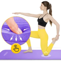 4FIZJO Mata do ćwiczeń fitness i jogi NBR 180 × 60 × 1,5 cm fioletowa