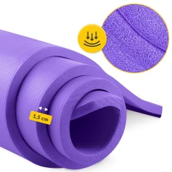4FIZJO Mata do ćwiczeń fitness i jogi NBR 180 × 60 × 1,5 cm fioletowa