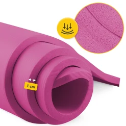 4FIZJO Mata do ćwiczeń fitness i jogi NBR 180 × 60 × 1 cm różowa Ciemnoróżowy Outlet