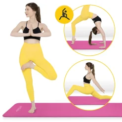 4FIZJO Mata do ćwiczeń fitness i jogi NBR 180 × 60 × 1 cm różowa Ciemnoróżowy Outlet